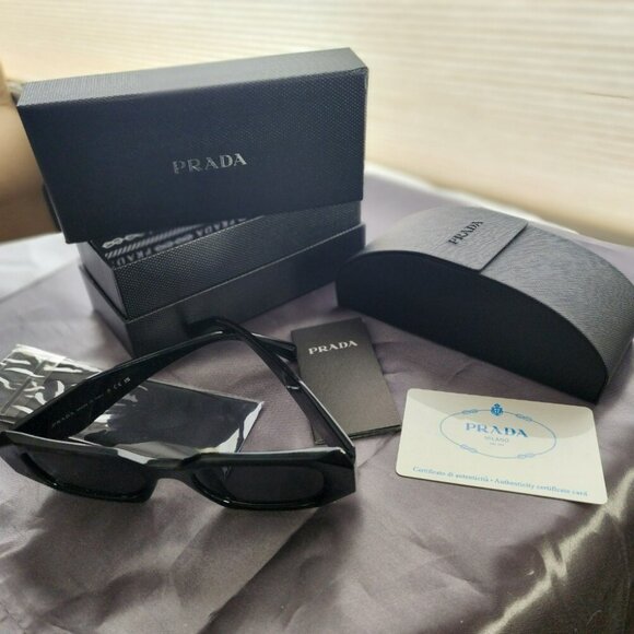 Prada Women's Sunglasses 49 mm Black / Dark Grey Lens - Picture 6 of 7